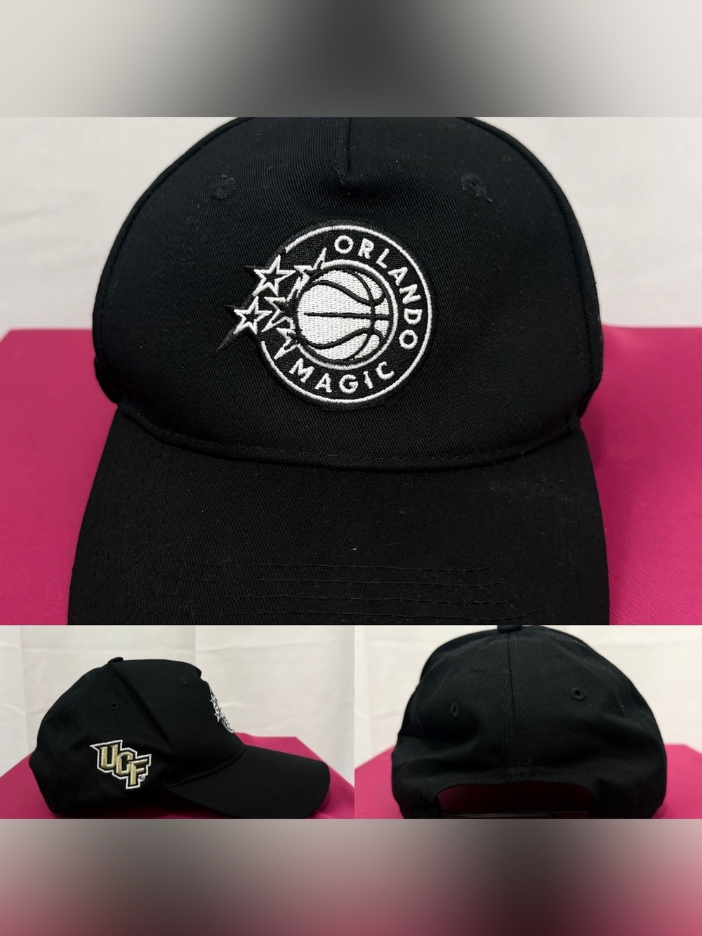 Unisex Orlando Magic & UCF Black silver Embroidered Snap Back Baseball Cap